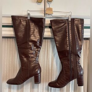 Square Toe Block Heel Knee-High Boot